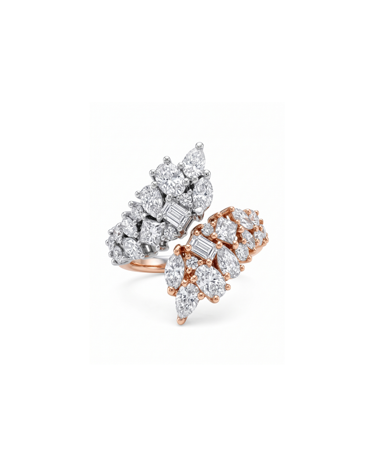 1.7ct Pear & Marquise Diamond Cluster Ring — front view