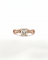 1ct Cushion-Cut Diamond Twisted Pavé Engagement Ring — front view