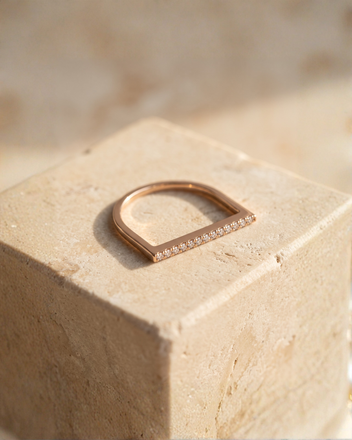 0.1ct Diamond Bar Stacking Ring — styled view