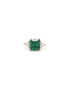 4.4ct Emerald & Diamond Three-Stone Engagement Ring — front view