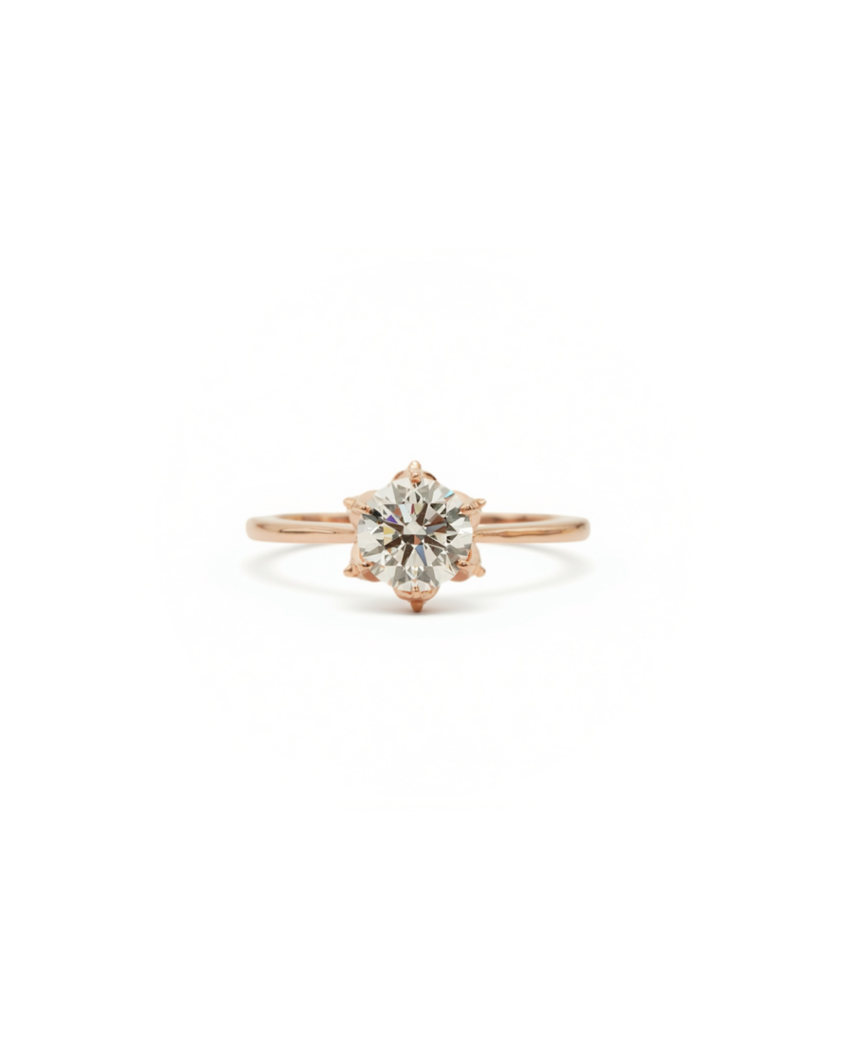 1ct Round Diamond Side-Stone Engagement Ring