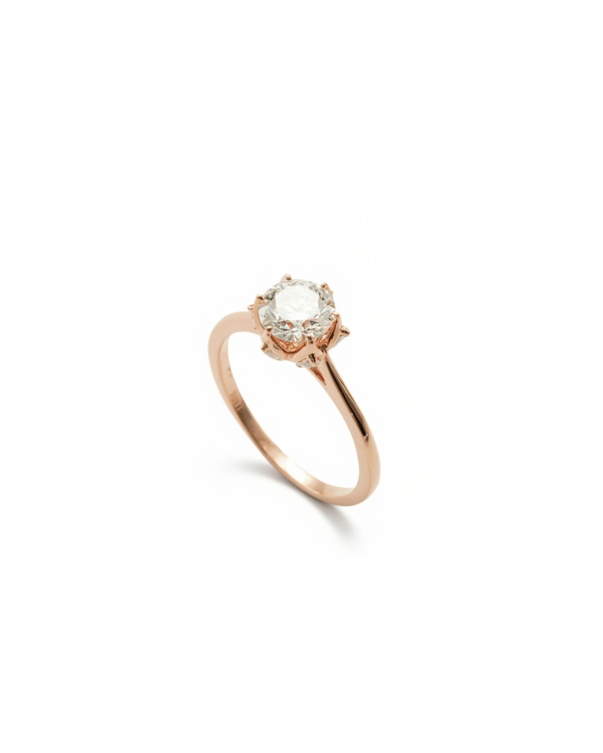 1ct Round Diamond Side-Stone Engagement Ring