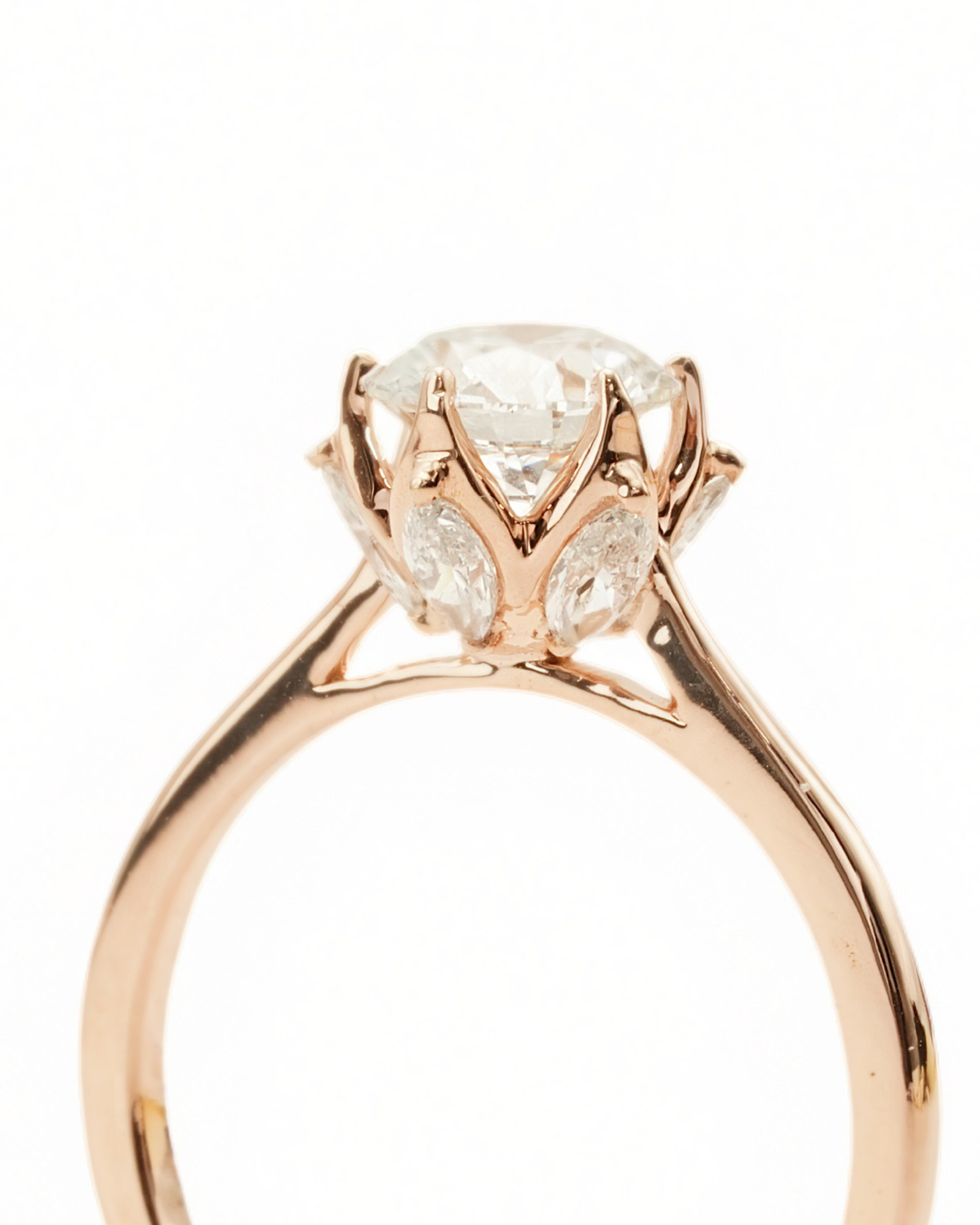 1ct Round Diamond Side-Stone Engagement Ring