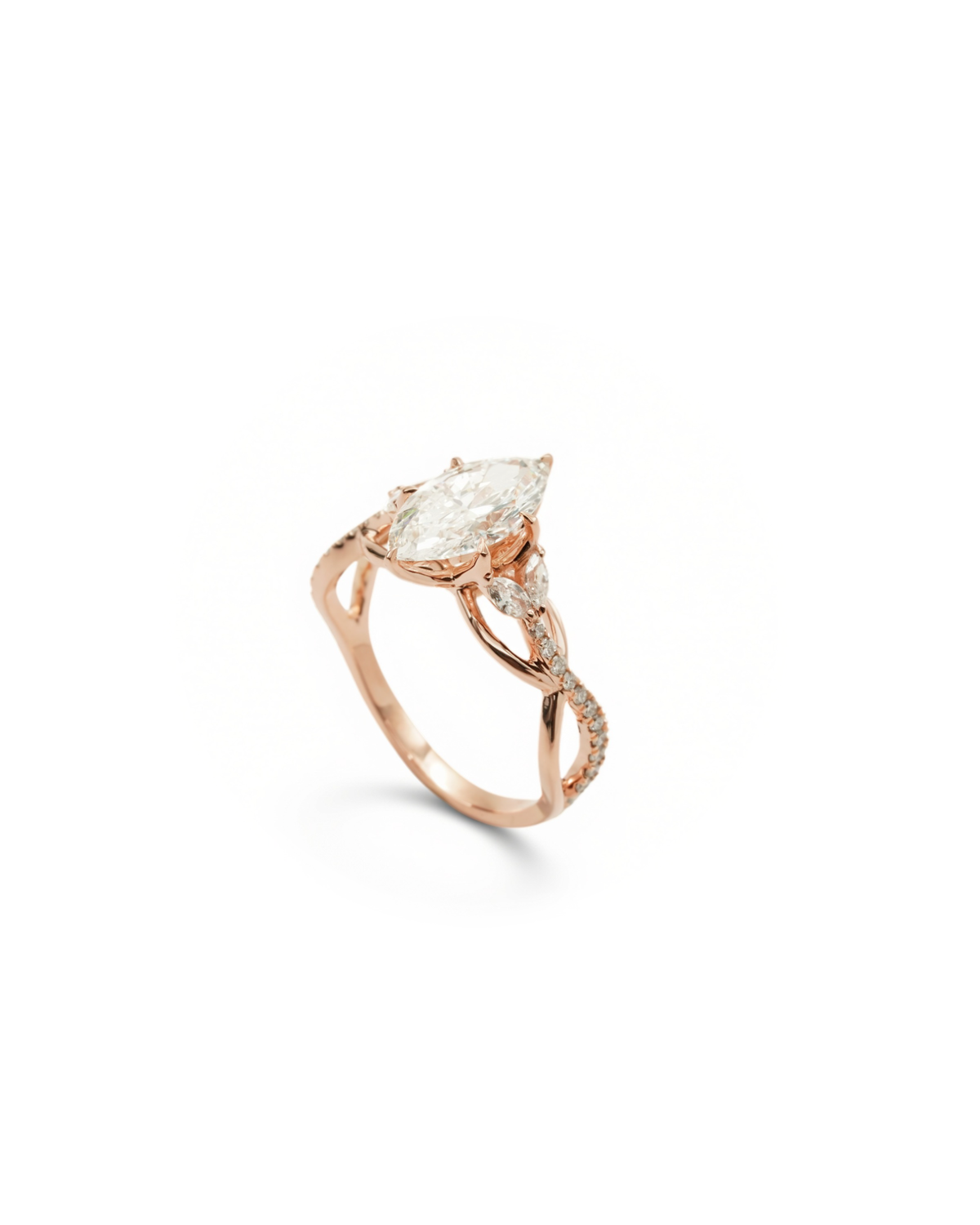 1.2ct Marquise Diamond Infinity Twist Engagement Ring