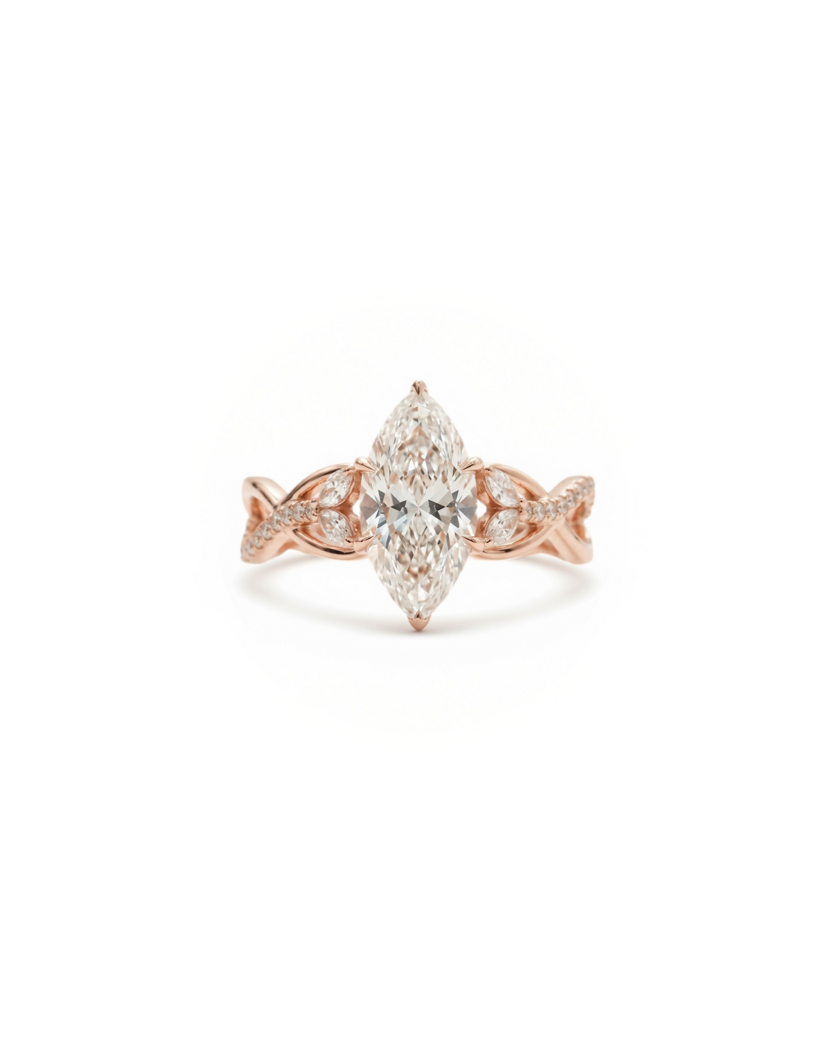 1.2ct Marquise Diamond Infinity Twist Engagement Ring