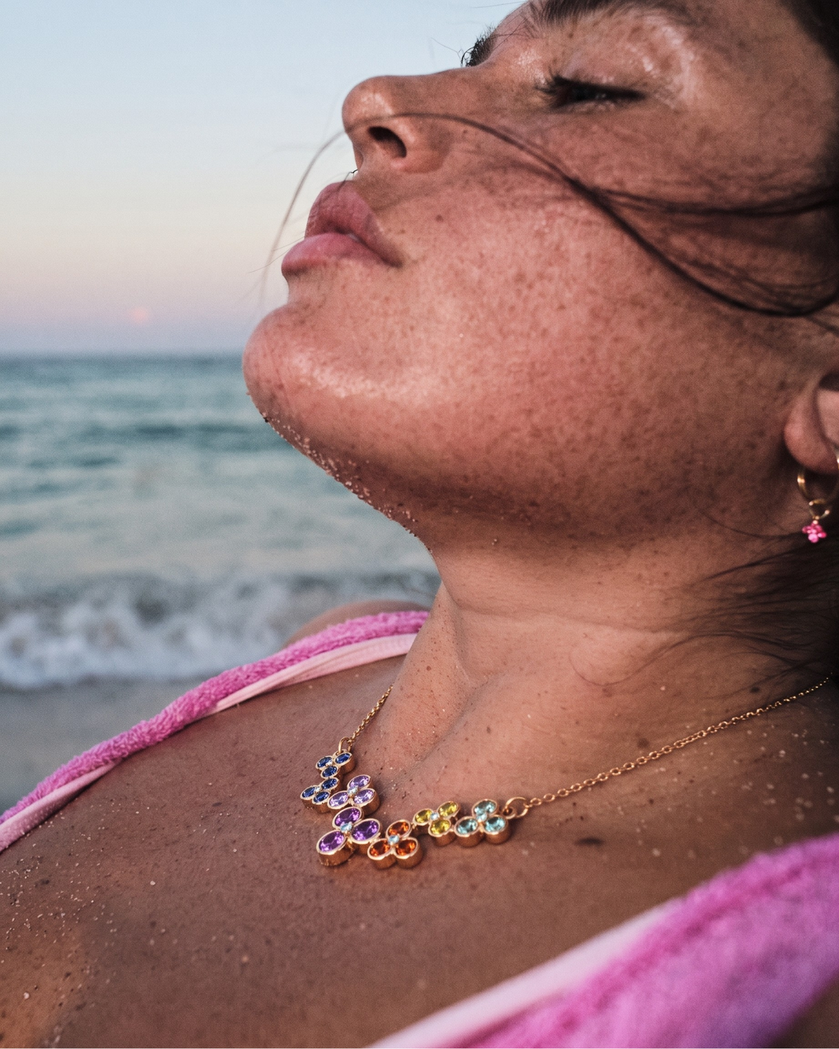 Sapphire Spectrum Cluster Necklace