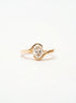 Oval Diamond Bezel Bypass Engagement Ring — front