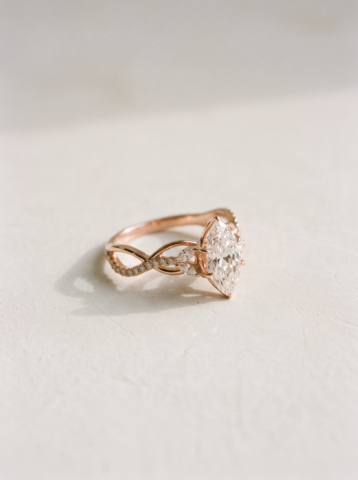 1.2ct Marquise Diamond Infinity Twist Engagement Ring