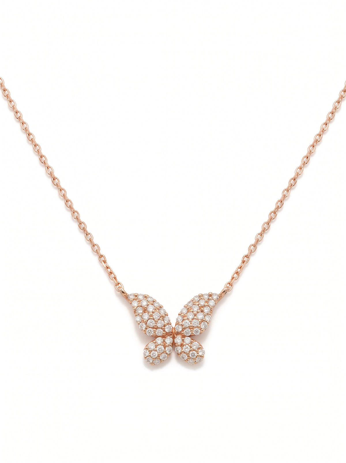 0.2ct Diamond Butterfly Pendant Necklace — front view
