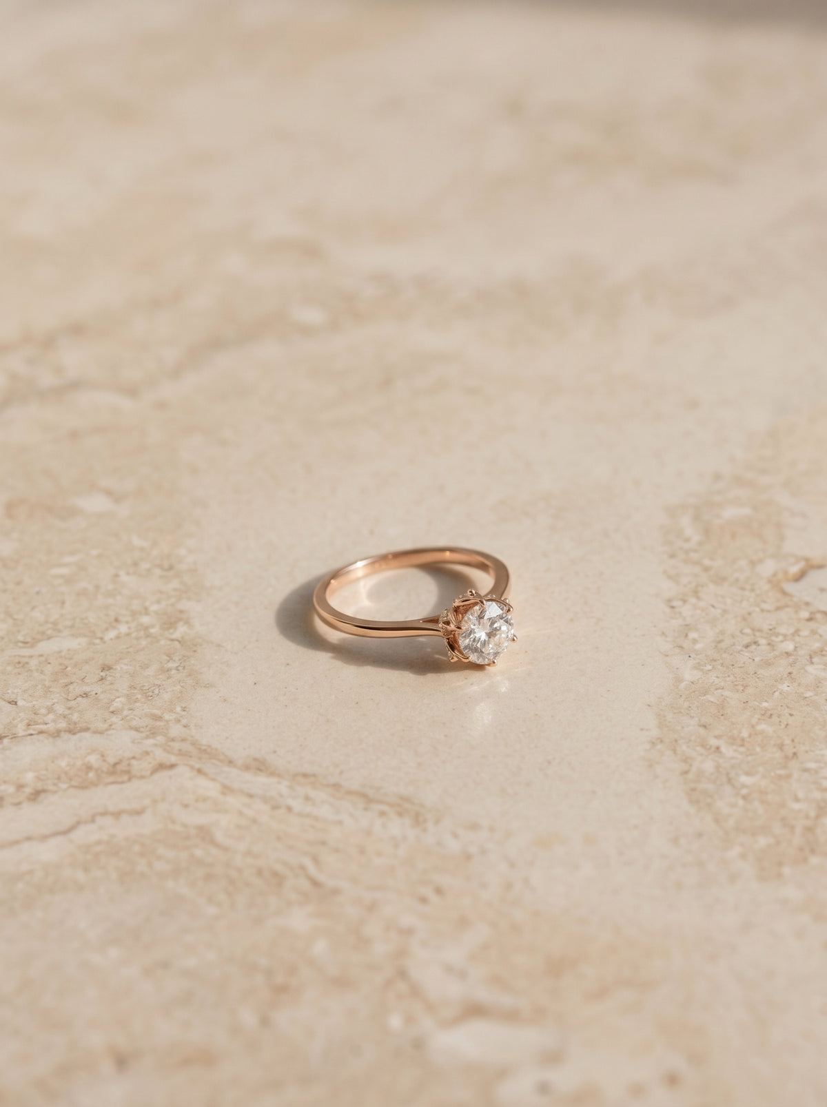 1ct Round Diamond Side-Stone Engagement Ring