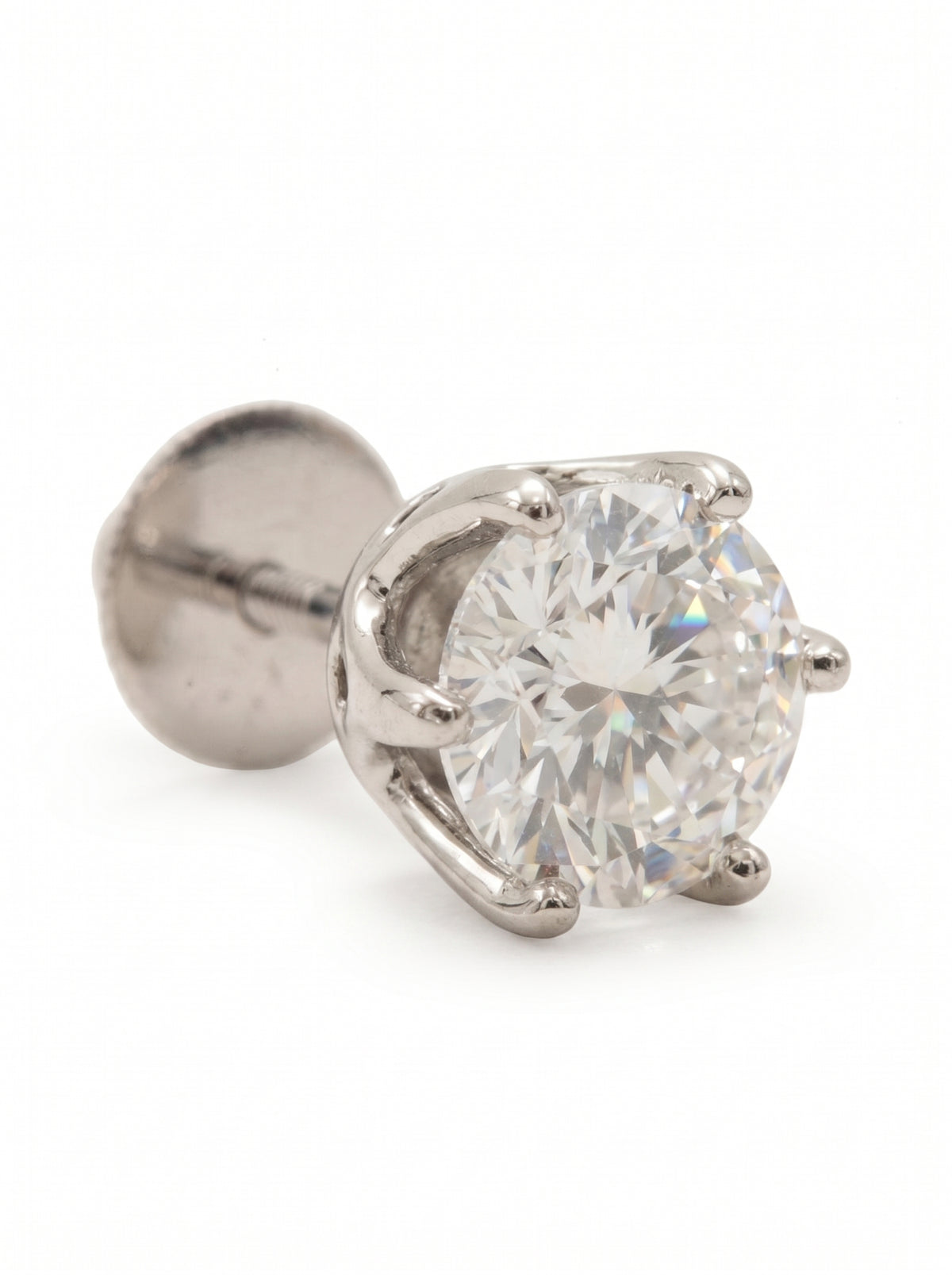 2ct Round Diamond Solitaire Stud Earrings — detail view